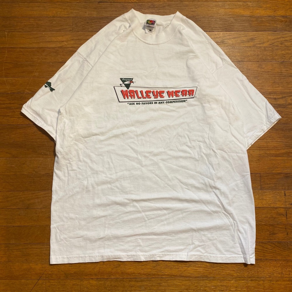Walleye Wear Vintage Fishing T-Shirt Mens XL White Fruit of the Loom